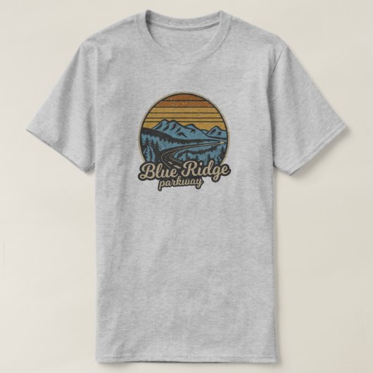 Blue Ridge Parkway Retro T-shirt (Design voorkant)