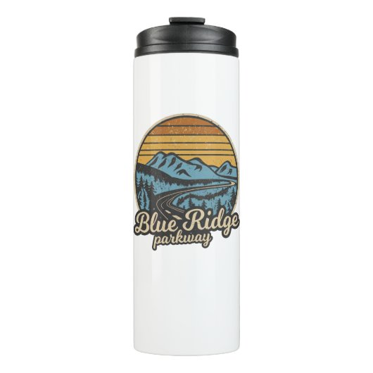 Blue Ridge Parkway Retro Thermosbeker (Voorkant)