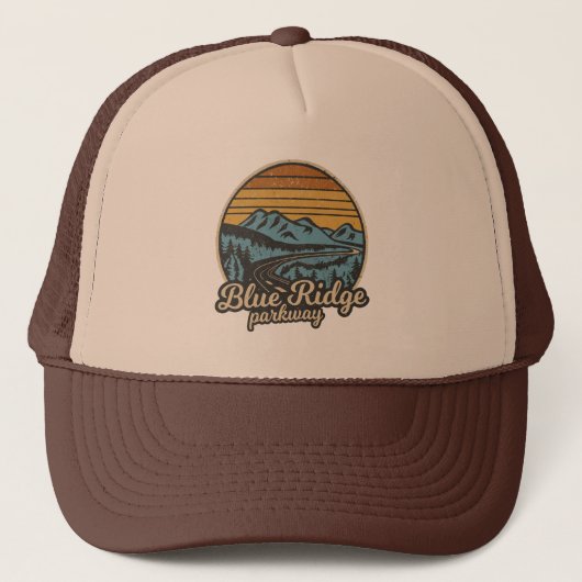 Blue Ridge Parkway Retro Trucker Pet (Voorkant)