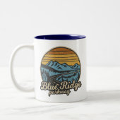 Blue Ridge Parkway Retro Tweekleurige Koffiemok (Links)