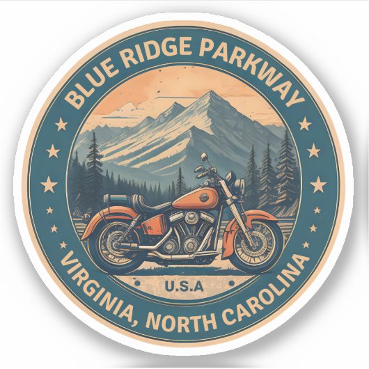 Blue Ridge Parkway Scenic Byway motorrit Sticker (Voorkant)