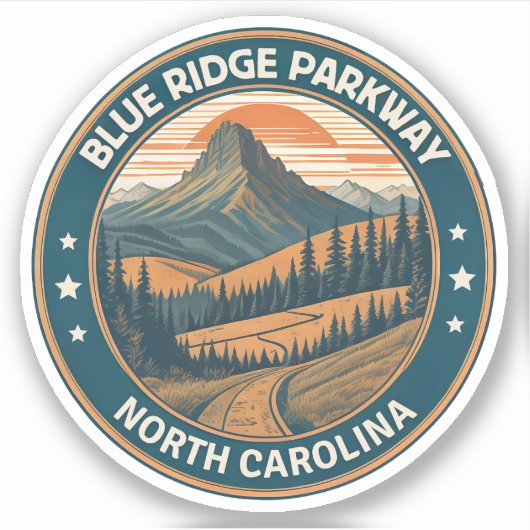 Blue Ridge Parkway Schilderachtig Byway Virginia N Sticker (Voorkant)