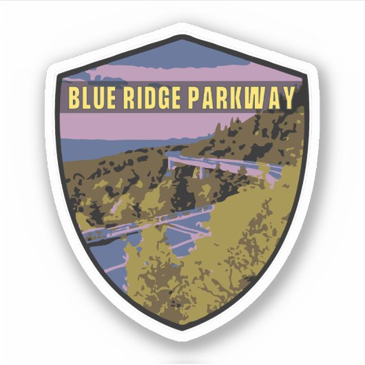 Blue Ridge Parkway Schilderachtig Byway Virginia N Sticker (Voorkant)