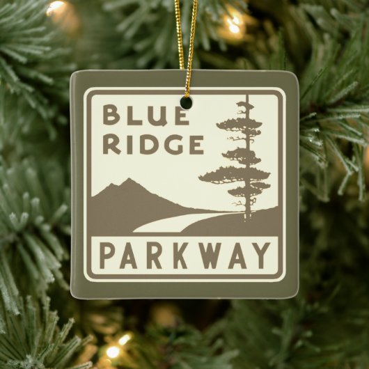Blue Ridge Parkway shield Keramisch Ornament (Boom)