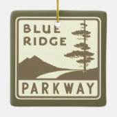 Blue Ridge Parkway shield Keramisch Ornament (Achterkant)