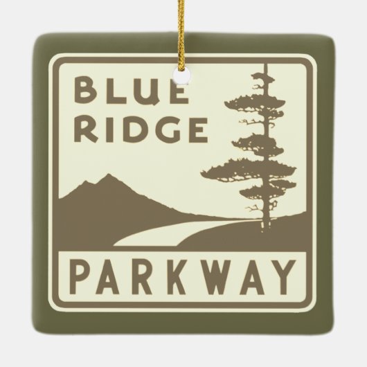 Blue Ridge Parkway shield Keramisch Ornament (Achterkant)