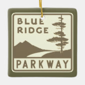 Blue Ridge Parkway shield Keramisch Ornament (Voorkant)