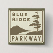 Blue Ridge Parkway shield Vierkante Button 5,1 Cm (Voorkant)