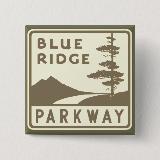 Blue Ridge Parkway shield Vierkante Button 5,1 Cm (Voorkant)