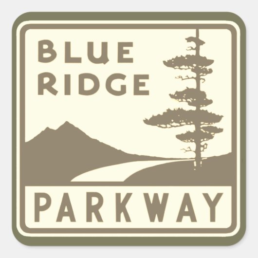 Blue Ridge Parkway shield Vierkante Sticker (Voorkant)