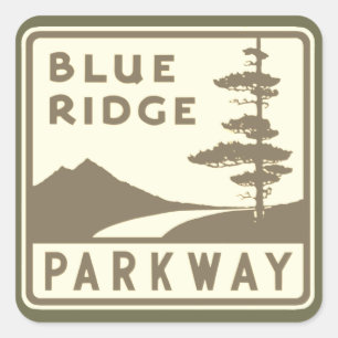 Blue Ridge Parkway shield Vierkante Sticker