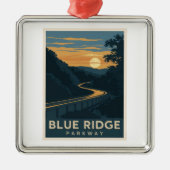 Blue Ridge Parkway Sunset Metalen Ornament (Voorkant)