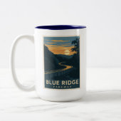 Blue Ridge Parkway Sunset Tweekleurige Koffiemok (Links)
