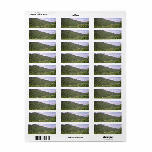 Blue Ridge Parkway Sweeping Road Etiket (Full Sheet)