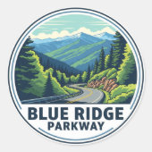 Blue Ridge Parkway Travel Ronde Sticker (Voorkant)