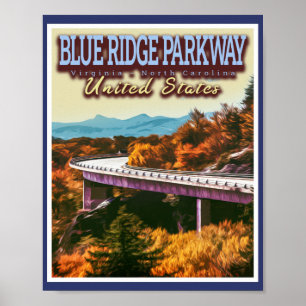 BLUE RIDGE PARKWAY - VIRGINIA - NOORD CAROLINA US POSTER