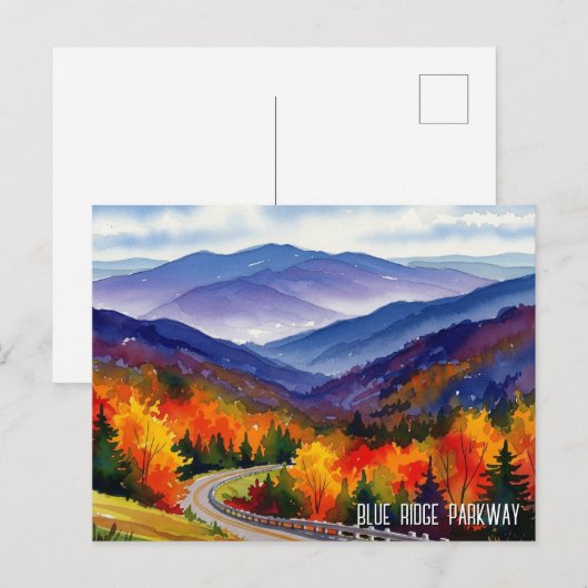 Blue Ridge Parkway Waterverf Briefkaart (Voorkant / Achterkant)