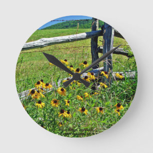 Blue Ridge Parkway Wildbloemen Acrylwand Ronde Klok