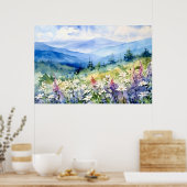 Blue Ridge Scenic Landscape Art Poster (Keuken)