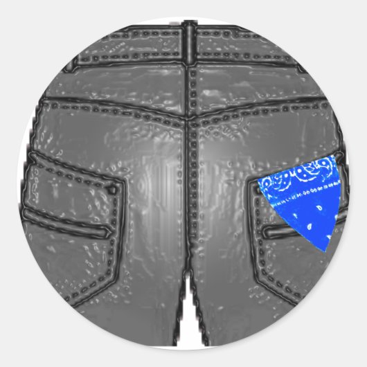 Blue Right Hanky Ronde Sticker (Voorkant)