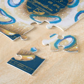 Blue Ring Octopus Indigo Vintage Map Nautical Legpuzzel (Zijkant)