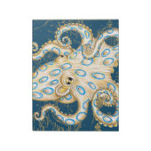 Blue Ring Octopus Indigo Vintage Map Nautical Notitieblok (Linkerzijde)