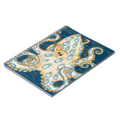 Blue Ring Octopus Indigo Vintage Map Nautical Notitieboek (Linkerzijde)