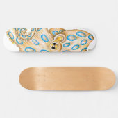 Blue ring Octopus on White Ink Persoonlijk Skateboard (Horizontaal)