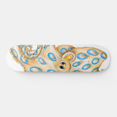 Blue ring Octopus on White Ink Persoonlijk Skateboard (Horizontaal)