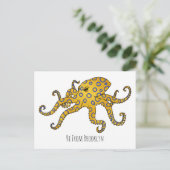 Blue-ringed octopus cartoon illustration briefkaart (Staand voorkant)