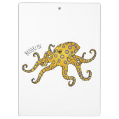 Blue-ringed octopus cartoon illustration klembord (Achterkant)