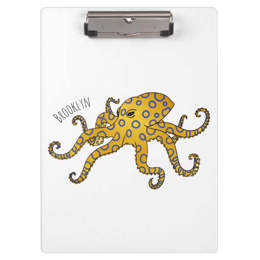 Blue-ringed octopus cartoon illustration klembord (Voorkant)