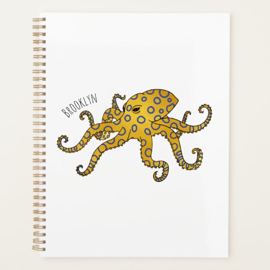 Blue-ringed octopus cartoon illustration planner (Voorkant)