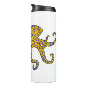 Blue-ringed octopus cartoon illustration thermosbeker (Geroteerd rechts)