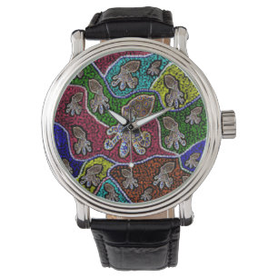 Blue Ringed Octopus Dot Art Horloge