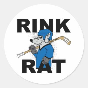 Blue Rink Hockey Classic Round Sticker