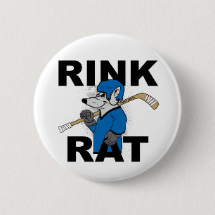 Blue Rink Hockey Player-flatje Ronde Button 5,7 Cm