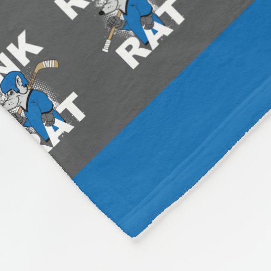 Blue Rink Rat Hockey Fleece Deken (Hoek)