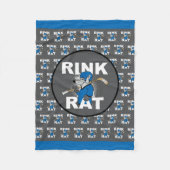 Blue Rink Rat Hockey Fleece Deken (Voorkant)