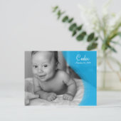 Blue Ripple-fotoaankondiging Aankondigingskaart (Staand voorkant)