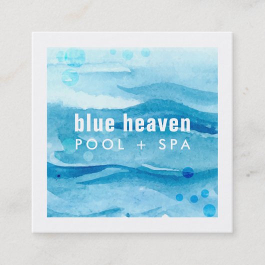 Blue Ripple | Pool Care of Swim Vierkante Visitekaartje (Voorkant)