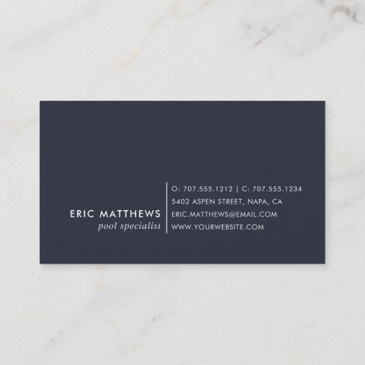 Blue Ripple | Pool Care of Swim Visitekaartje (Achterkant)