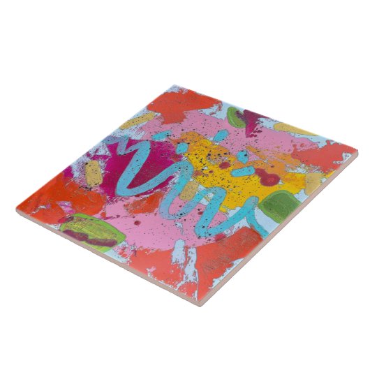 Blue River 6 x 6 keramische Tegel Tegeltje (Zijkant)