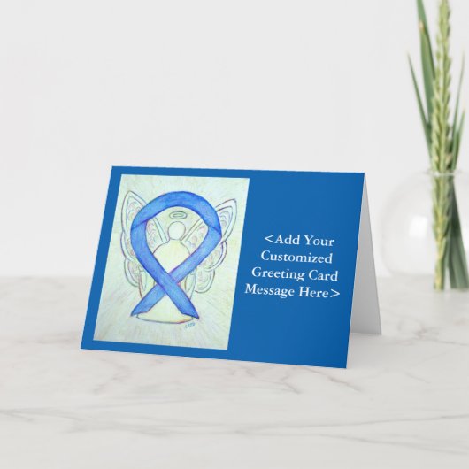 Blue River Awareness Ribbon Angel-kaarten Kaart (Voorkant)