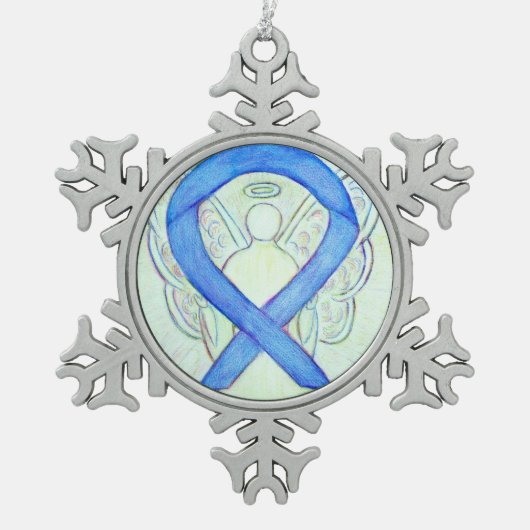 Blue River Awareness Ribbon Angel Ornament (Voorkant)