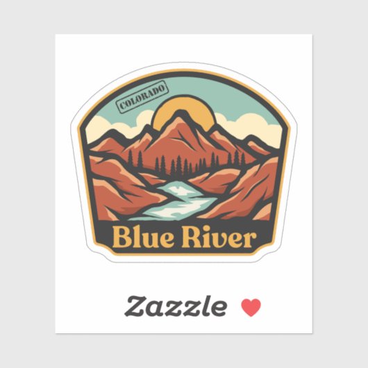 Blue River, Colorado Sticker (Vel)
