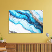 Blue River Marble Canvas Afdruk (Insitu (Woonkamer))