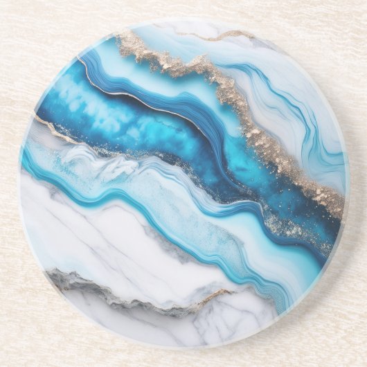 Blue River Marble Zandsteen Onderzetter (Voorkant)