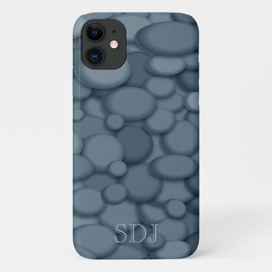 Blue River Rock Monogram Case-Mate iPhone Case (Achterkant)