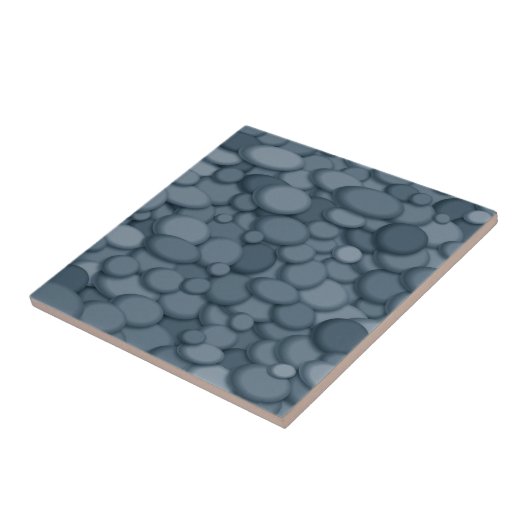 Blue River Rock Pebbles Art Tegeltje (Zijkant)